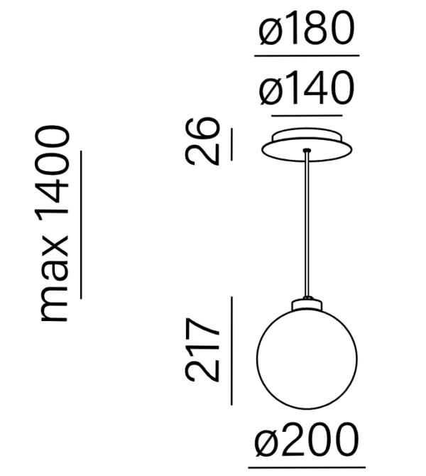 Modern Ball simple maxi Pendel – Bild 3